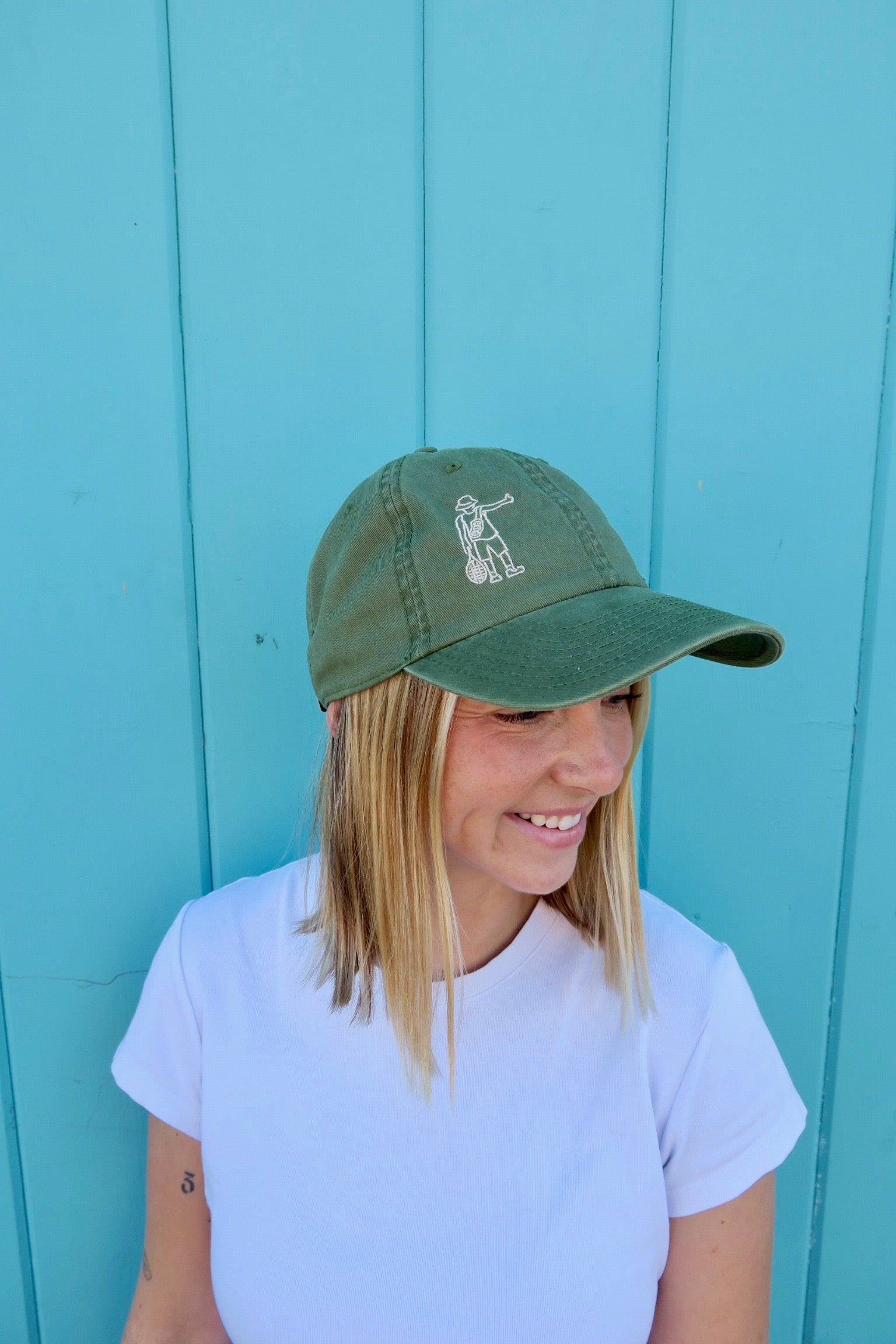 Tech Design Baseball Cap - Dad Hat In Olive, Embroidered Cotton, Adjustable Fit, Unisex - View #11