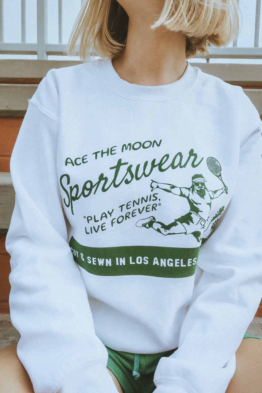Play Tennis, Live Forever Crewneck Sweatshirt