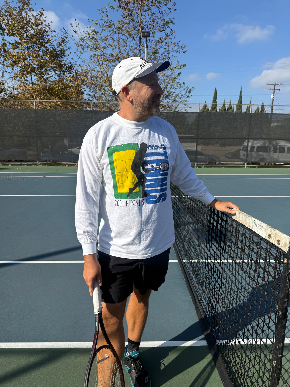 VTG 2001 Tennis Finals MHSA Michigan Long Sleeve T-Shirt Mens Size XL White