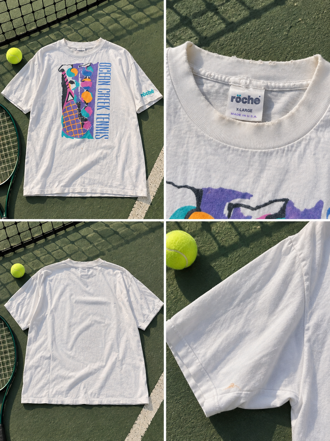 Vintage Roche- Ocean Creek Tennis Tee-Size XL