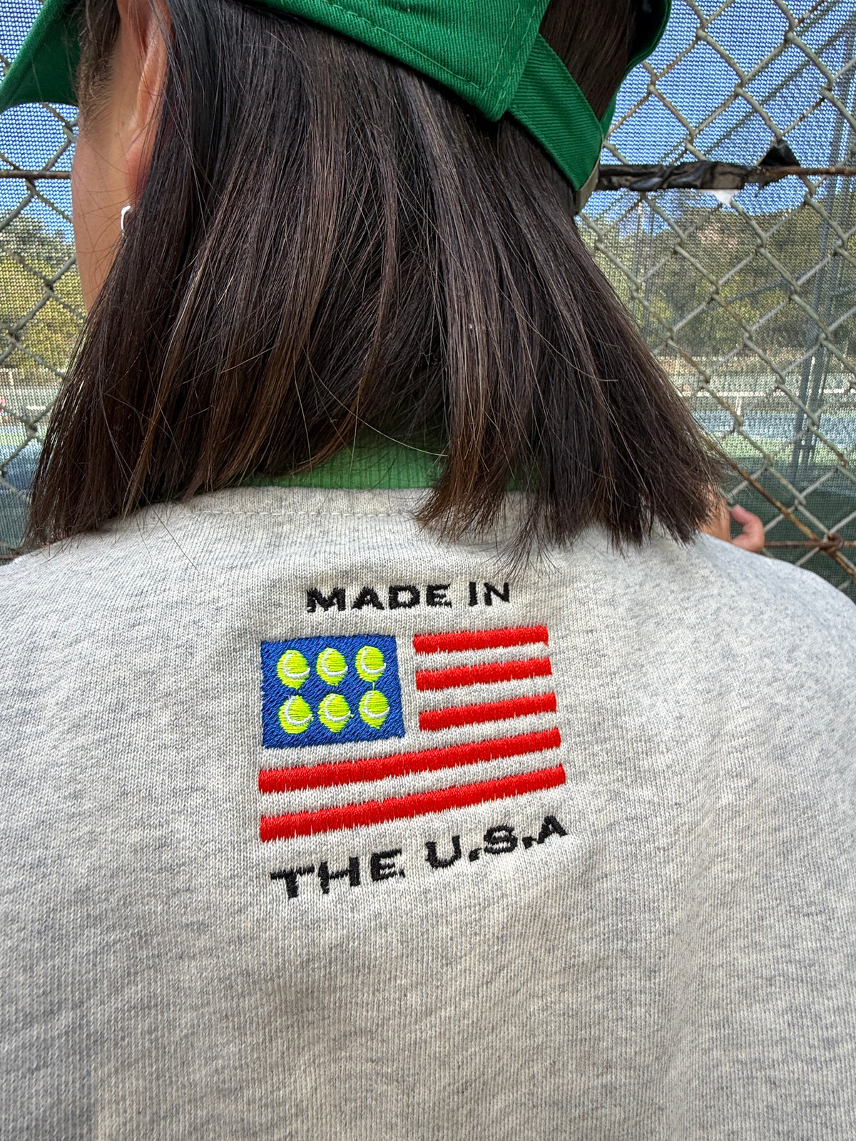 American Tennis Flag Quarter Zip Pullover Sweatshirt