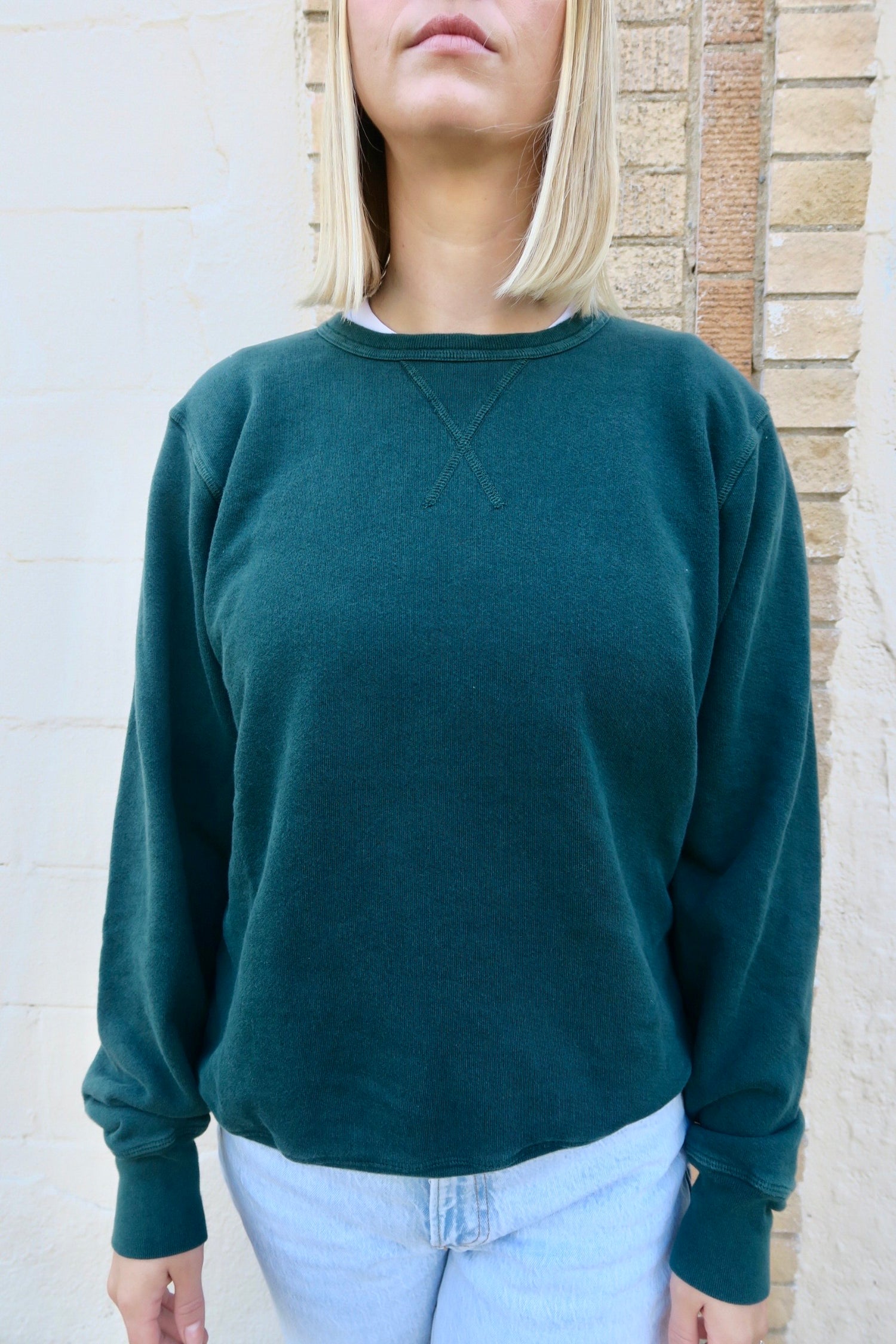 Fade Into Me Crewneck Sweatshirt (in Navy, Charcoal, Emerald Green and Sage)