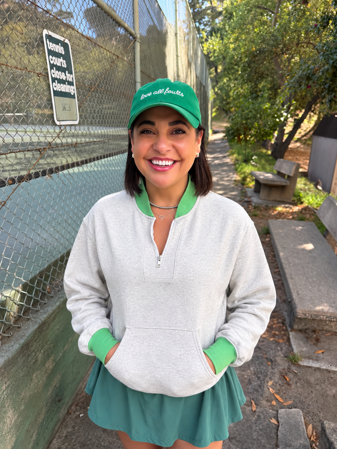 American Tennis Flag Quarter Zip Pullover Sweatshirt