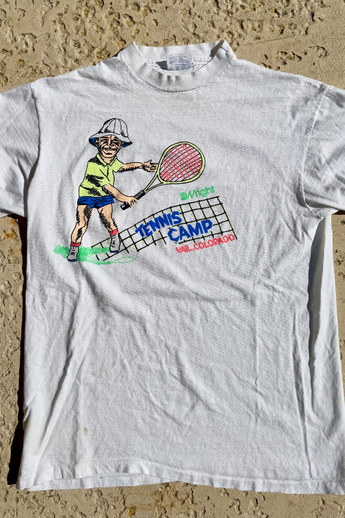 Vintage Vail Colorado Tennis camp Tee sold by Ace the Moon Tennis apparel brand los angeles