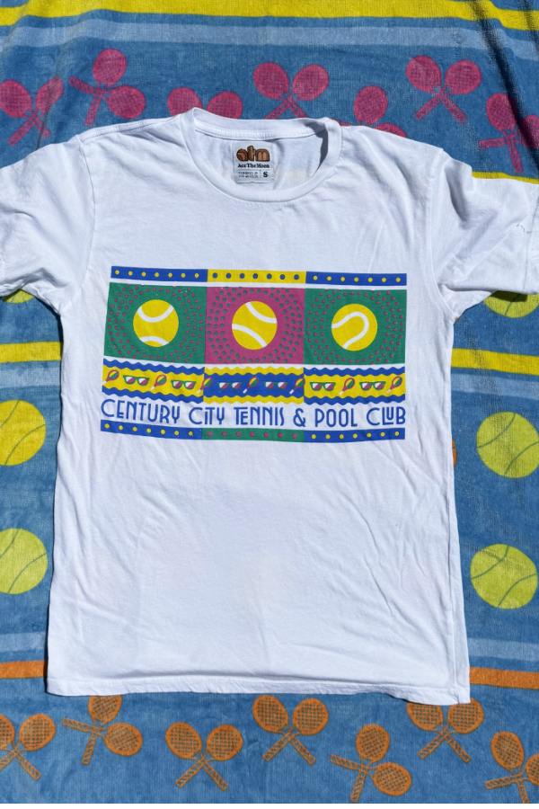 century city tennis & pool club vintage tee sold by Ace the Moon tennis apparel brand Los angeles