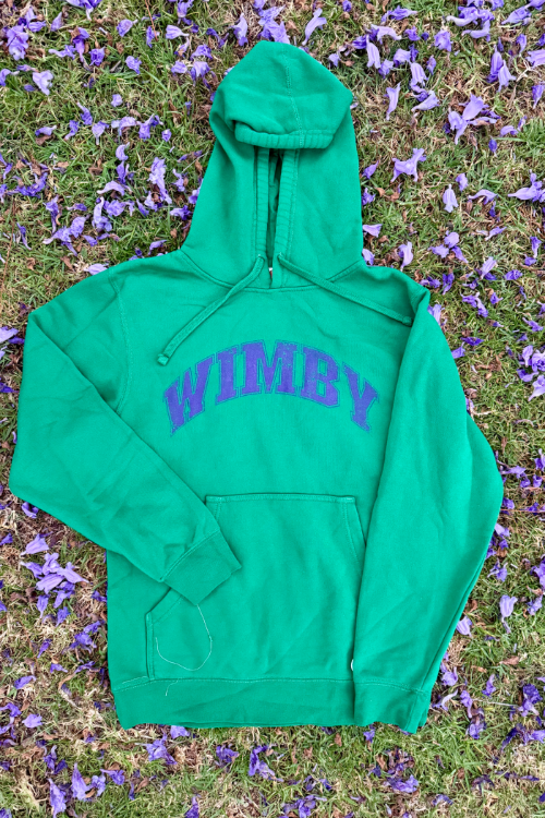 Wimby vintage tennis hoodie in green for men and women. Premium quality womens tennis apparel made by Ace the Moon 