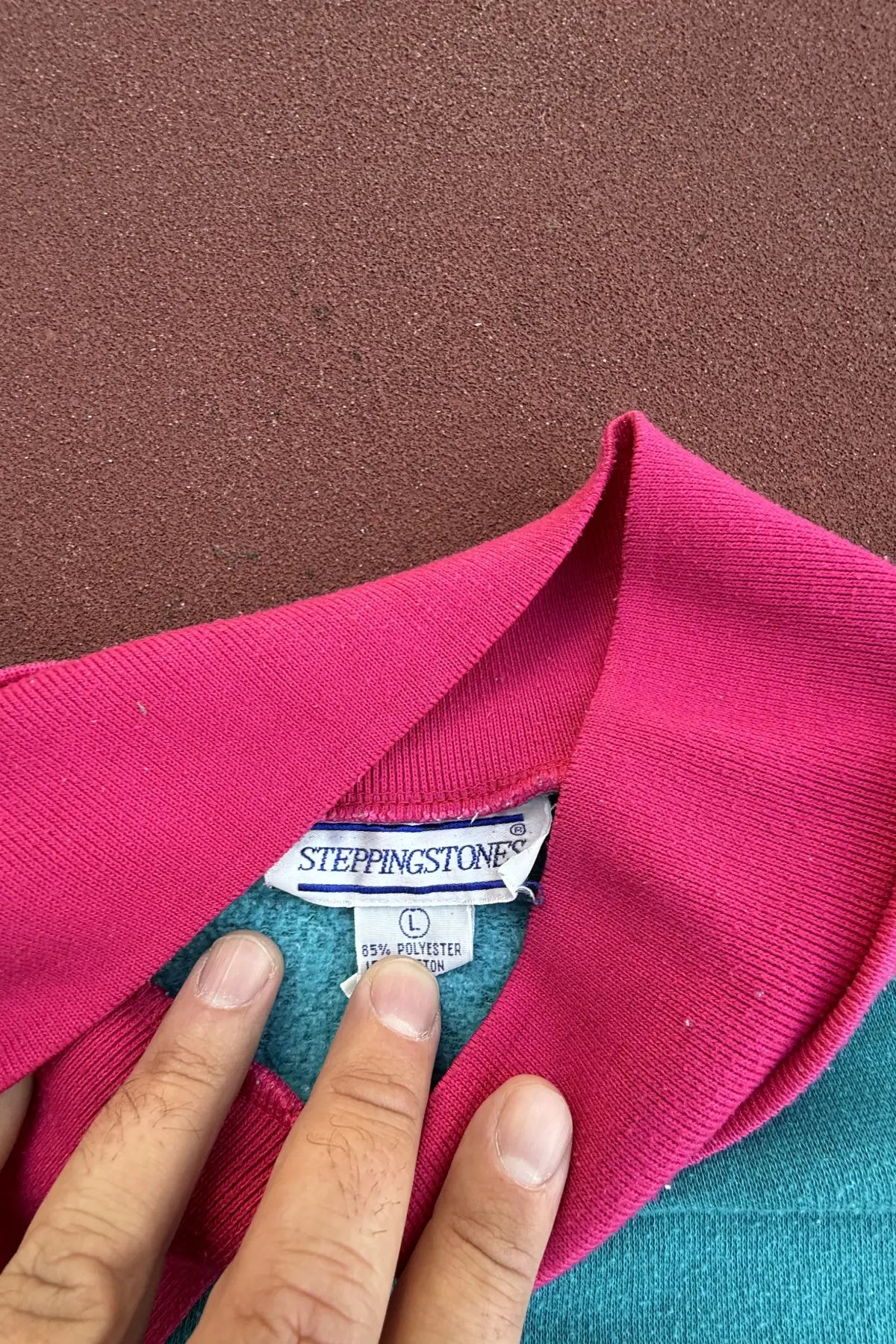 Vintage 1980's Color Blocked Polo Sweatshirt -  Youth Size Large