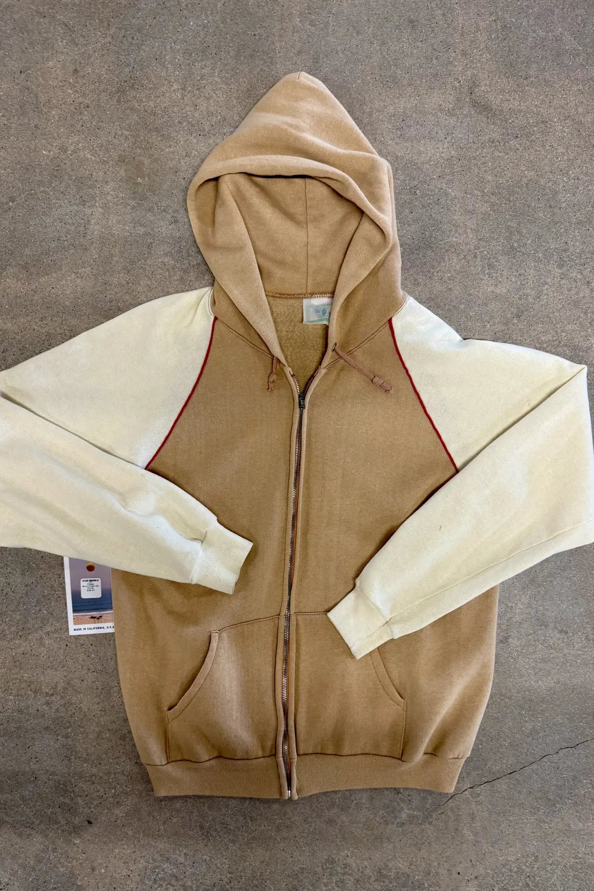 Vintage Cream & Tan Hoodie