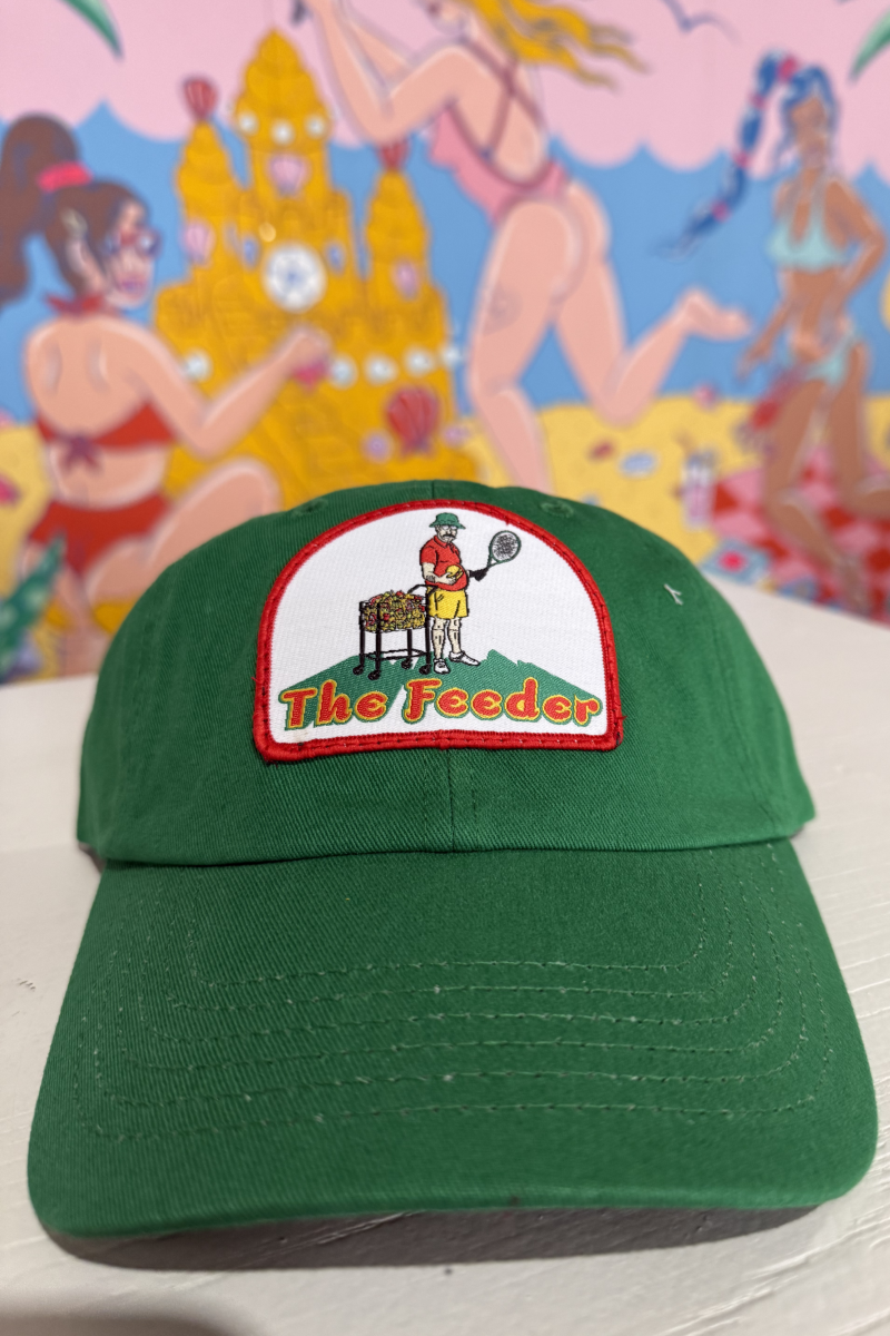 The Feeder Patched Tennis humor Hat by Ace the Moon Tennis and pickleball apparel brand los angeles california