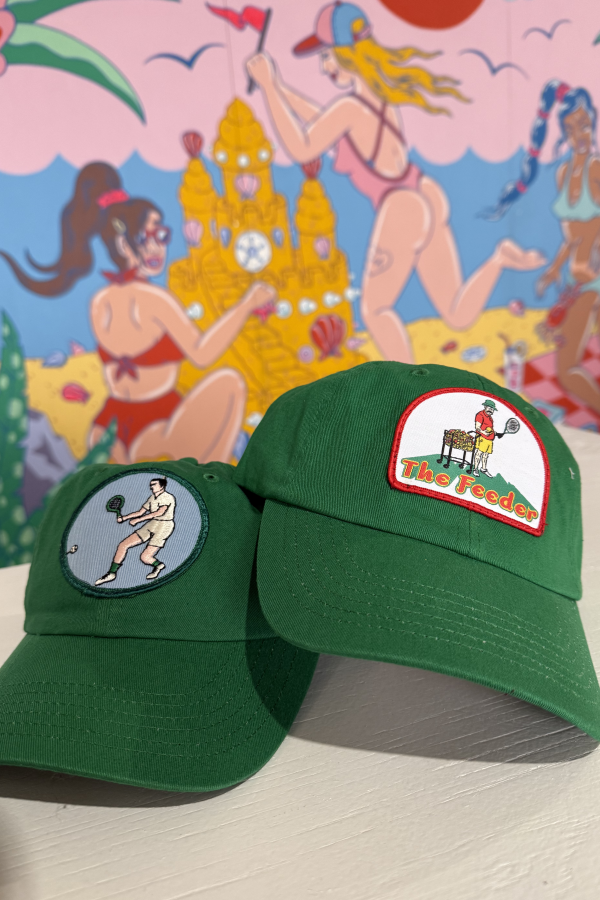 The Feeder Patched Tennis humor Hat by Ace the Moon Tennis and pickleball apparel brand los angeles california