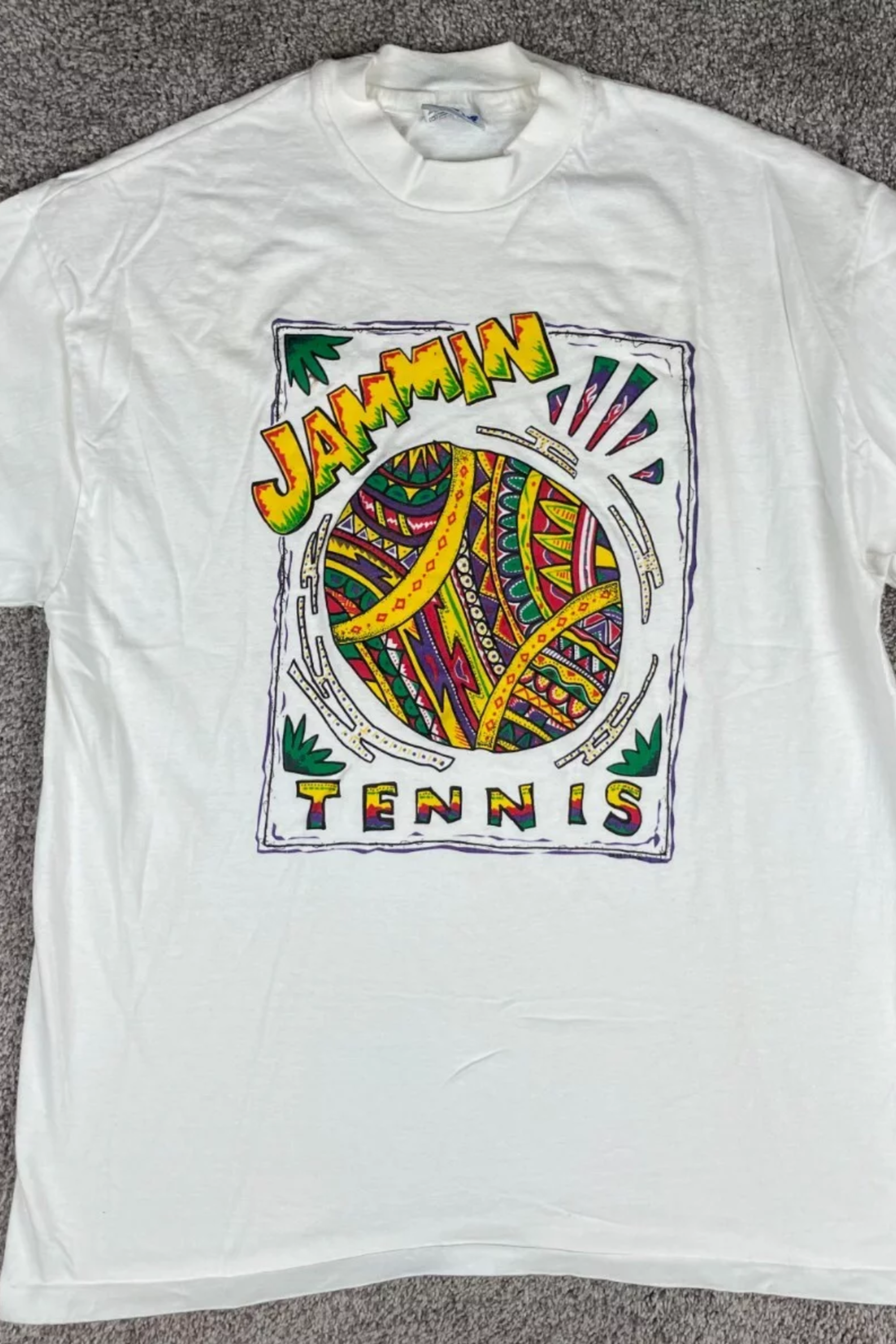 Vintage 1995 Jammin' Tennis Jamaica Tee- Size Large