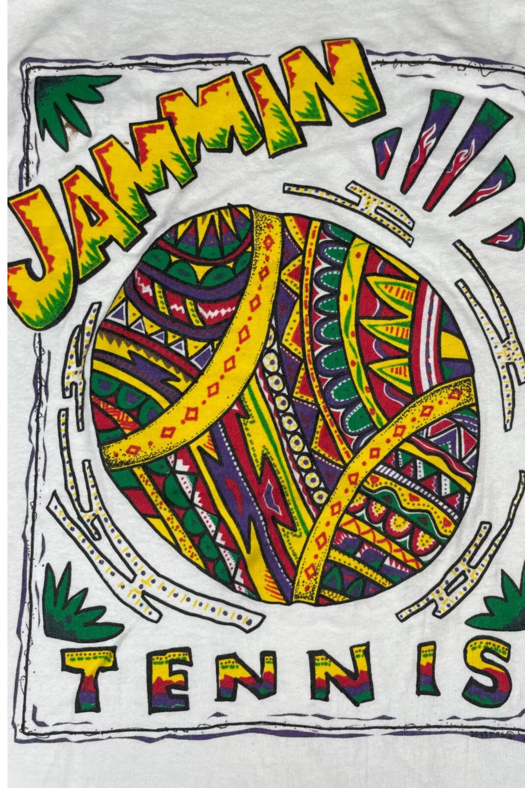 Vintage 1995 Jammin' Tennis Jamaica Tee- Size Large