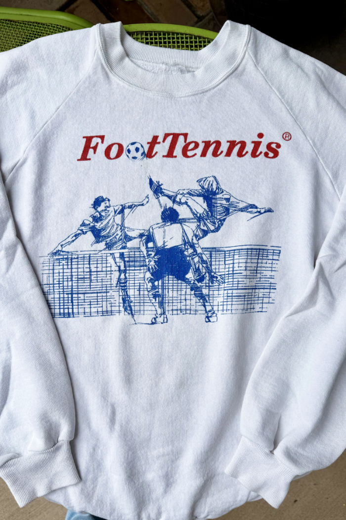 vintage foot tennis crewneck sweatshirt sold by Ace the Moon tennis apparel brand