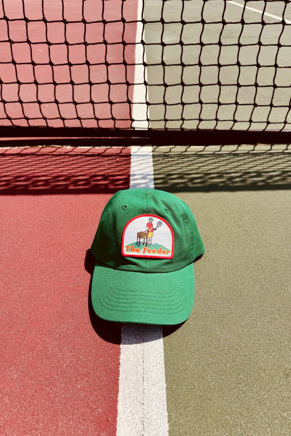 The Feeder Patched Tennis humor Hat by Ace the Moon Tennis and pickleball apparel brand los angeles california