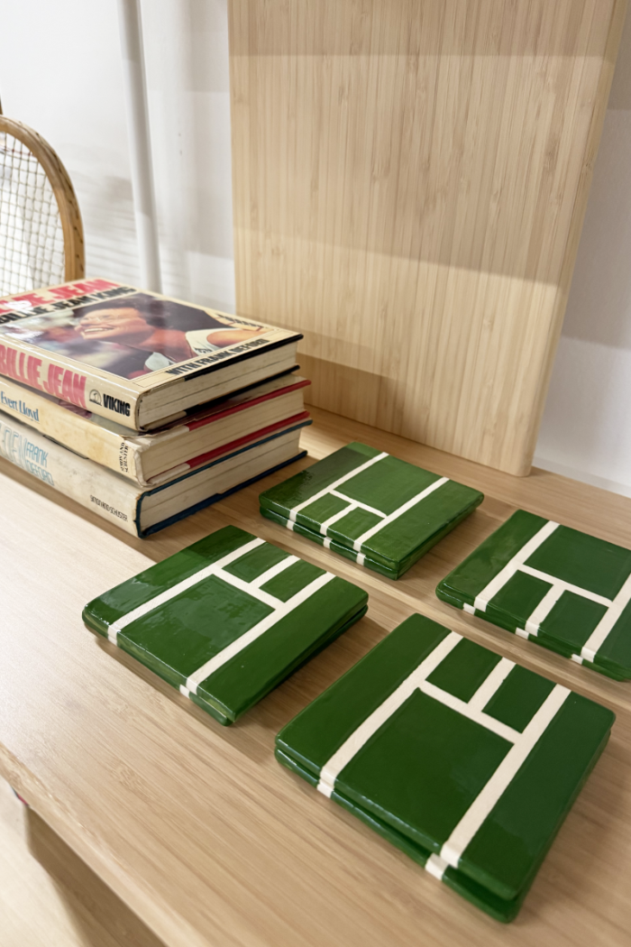 Tennis Court Coaster Set sold by Ace the Moon Tennis and Pickleball Brand in Los Angeles California