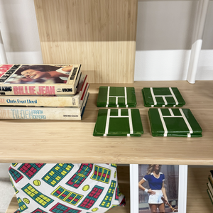 Tennis Court Coaster Set sold by Ace the Moon Tennis and Pickleball Brand in Los Angeles California