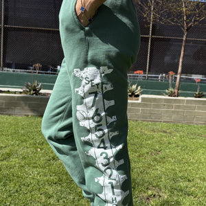 Tennis Score Tube Sweatpants in green by Ace the Moon LA premium tennis and pickleball apparel brand