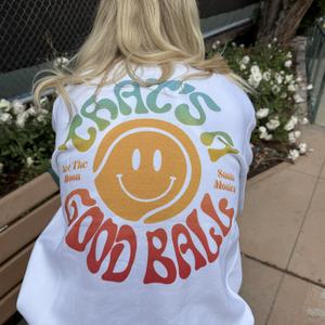 That's a good ball crewneck sweatshirt by Ace the Moon tennis and pickleball apparel brand