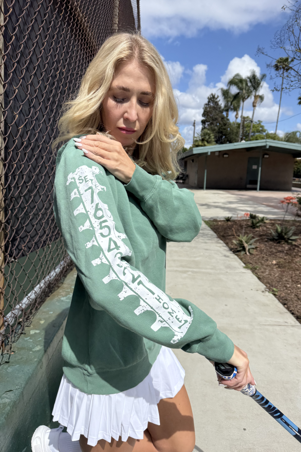 The Tennis Score Tube Crewneck Sweatshirt by Ace the Moon Tennis and pickleball apparel brand los angeles california