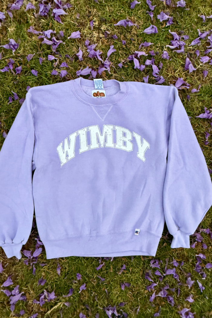 WIMBY tennis crewneck sweatshirt in lavender by Ace the Moon tennis brand