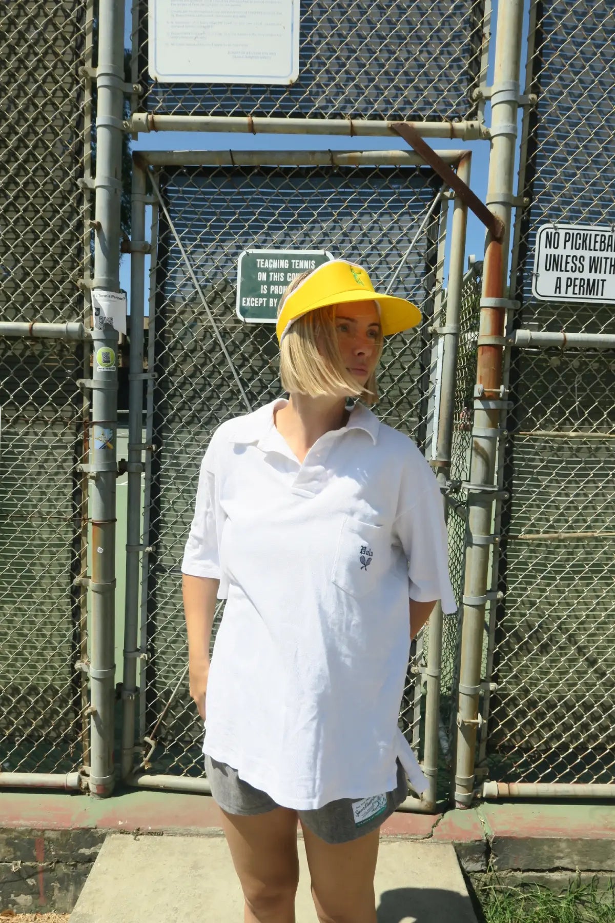 Embroidered Vintage/Upcycled Yellow Visor