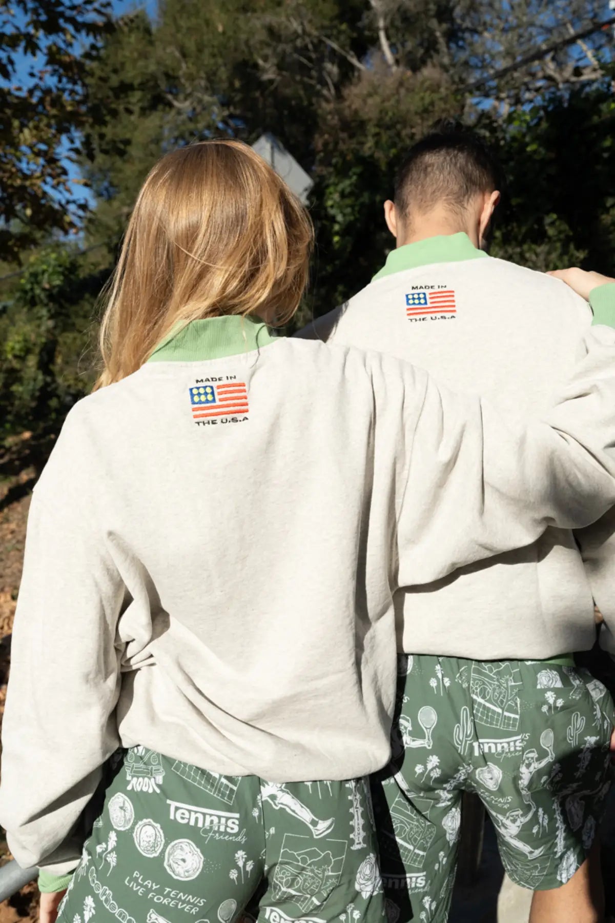American Tennis Flag Quarter Zip Pullover Sweatshirt