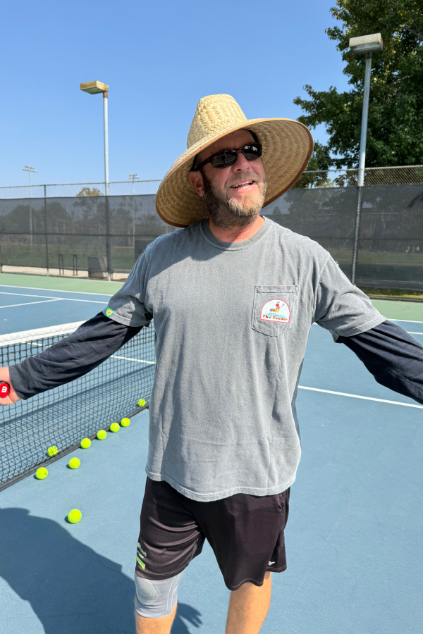The Feeder Pocket Humor Tennis Tee by Ace the Moon Tennis Apparel Brand LA