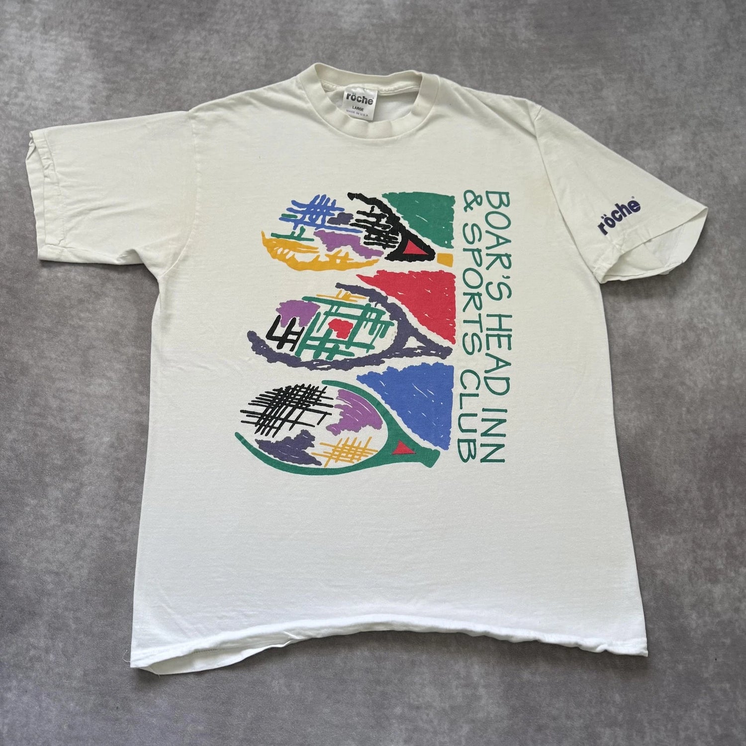 Vintage Boar's Head Inn Roche Tennis Tee- Size Large