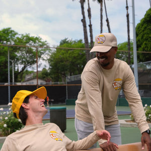 no mans land long sleeve tee by ace the moon tennis and pickleball apparel brand los angeles