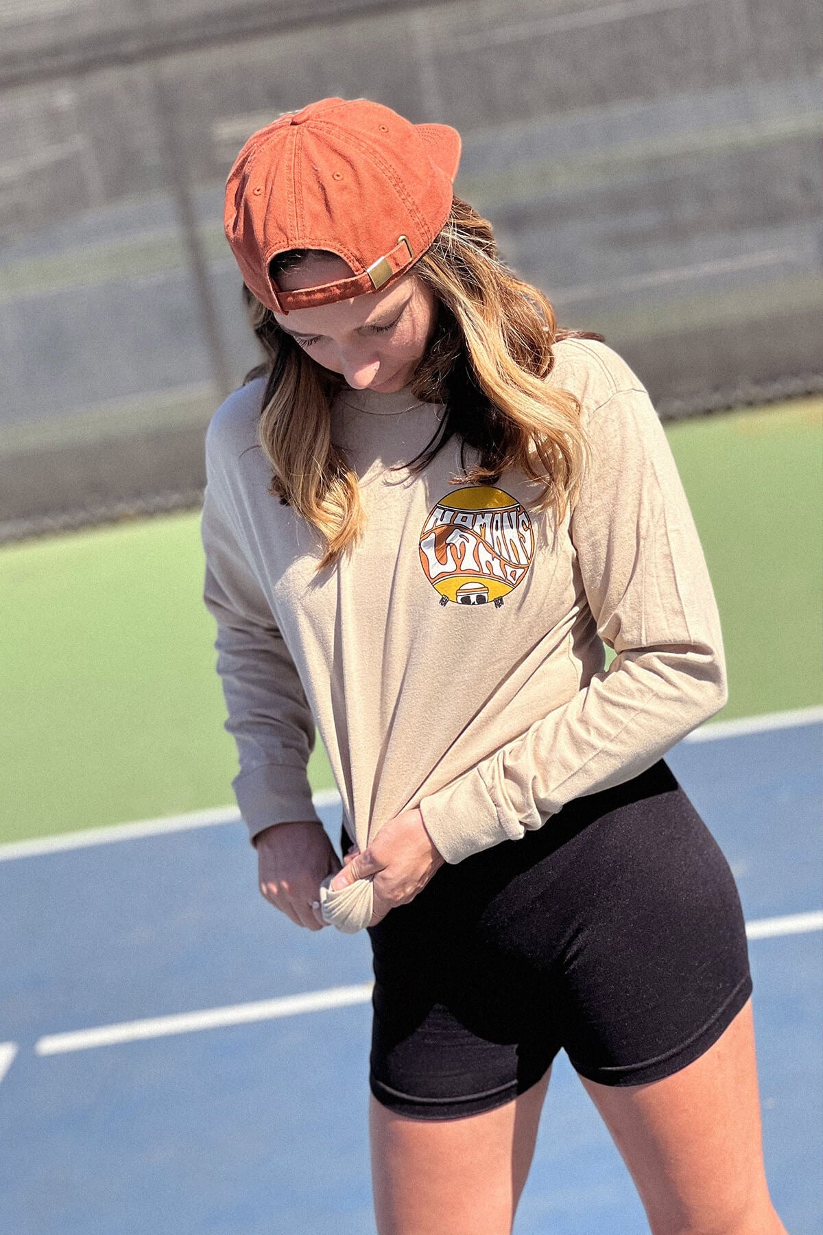 no mans land long sleeve tee by ace the moon tennis and pickleball apparel brand los angeles