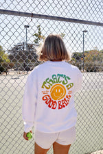 That's a good ball crewneck sweatshirt by Ace the Moon tennis and pickleball apparel brand