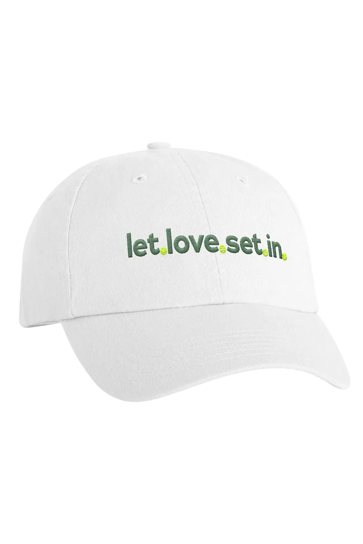 let love set in dad hat by ace the moon tennis and pickleball apparel brand