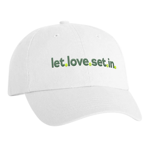 let love set in dad hat by ace the moon tennis and pickleball apparel brand