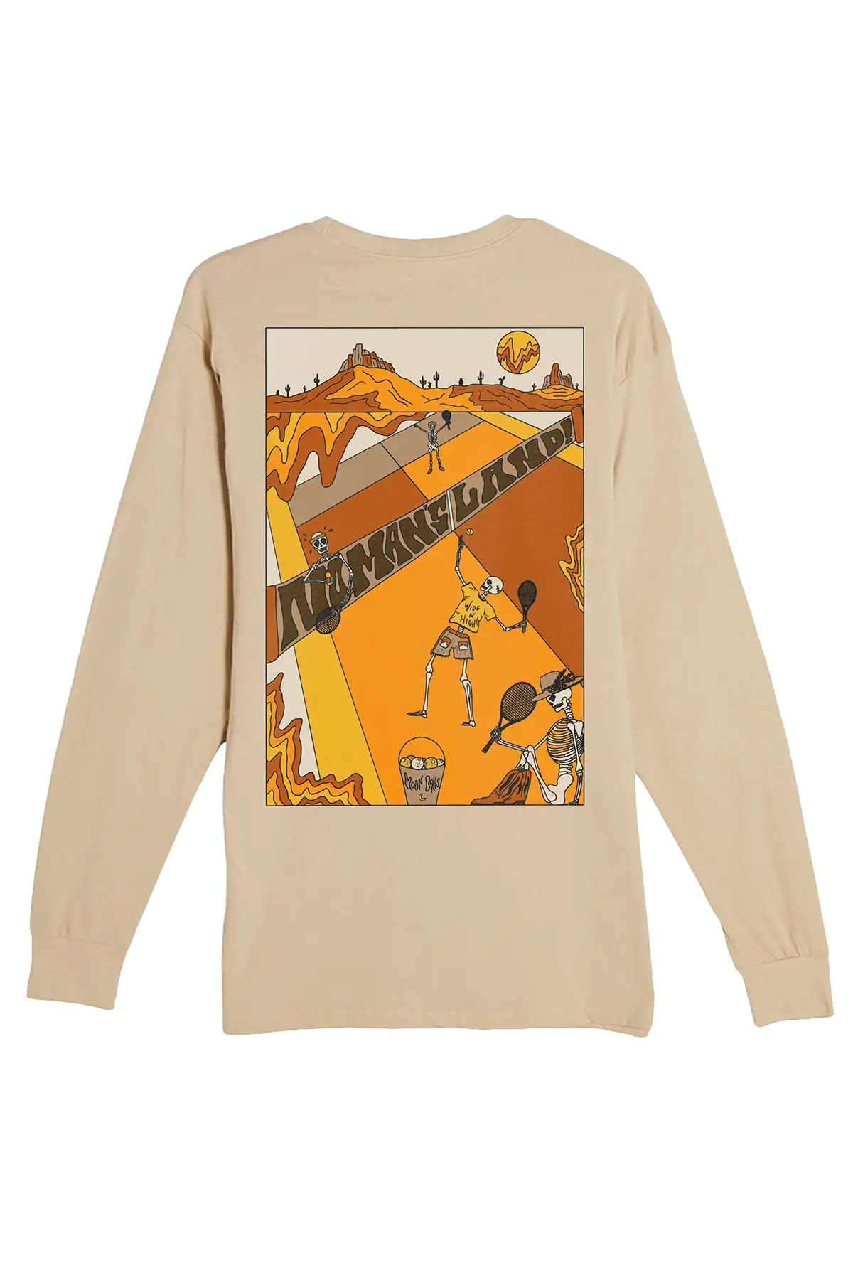 no mans land long sleeve tee by ace the moon tennis and pickleball apparel brand los angeles