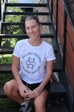 Malibu Riding & Tennis Ranch Women's Boxy Tee in white by Ace the Moon Premium tennis and pickleball apparel brand los angeles california