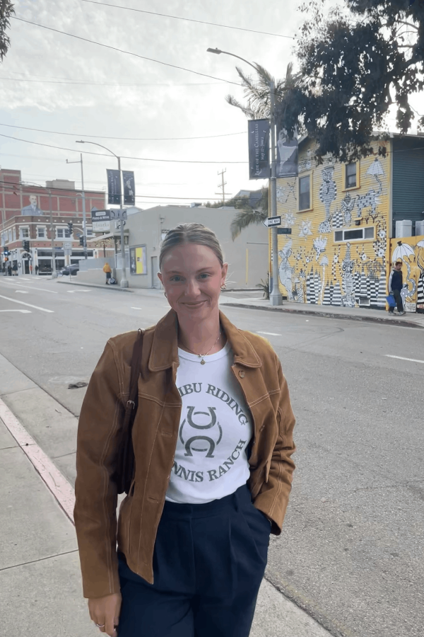 Malibu Riding & Tennis Ranch Women's Boxy Tee in white by Ace the Moon Premium tennis and pickleball apparel brand los angeles california