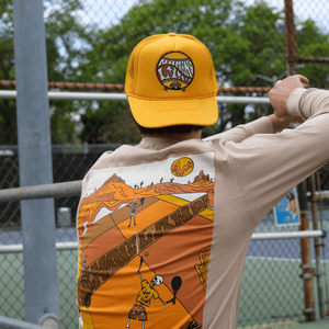 No Man's Land Tennis Trucker Hat by Ace the Moon Pickleball and Tennis Apparel Brand Los Angeles