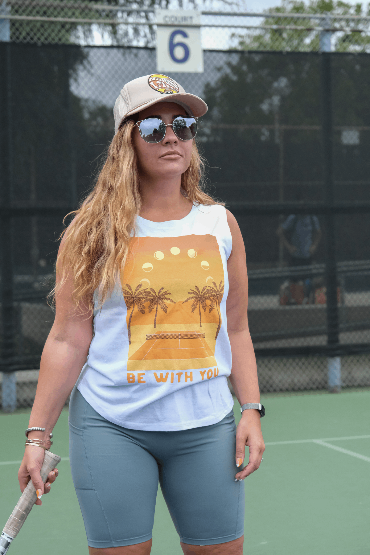 Be With You Tennis tank top by Ace the Moon Tennis and pickle ball apparel brand Los Angeles