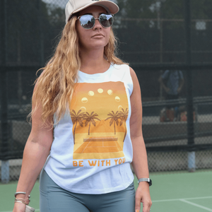 Be With You Tennis tank top by Ace the Moon Tennis and pickle ball apparel brand Los Angeles