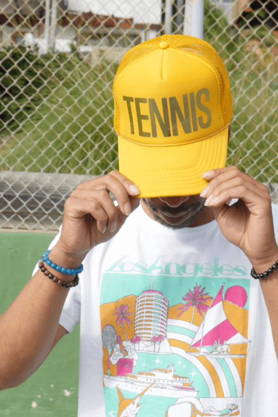 Tennis is Golden Trucker Hat by Ace the Moon Tennis Brand