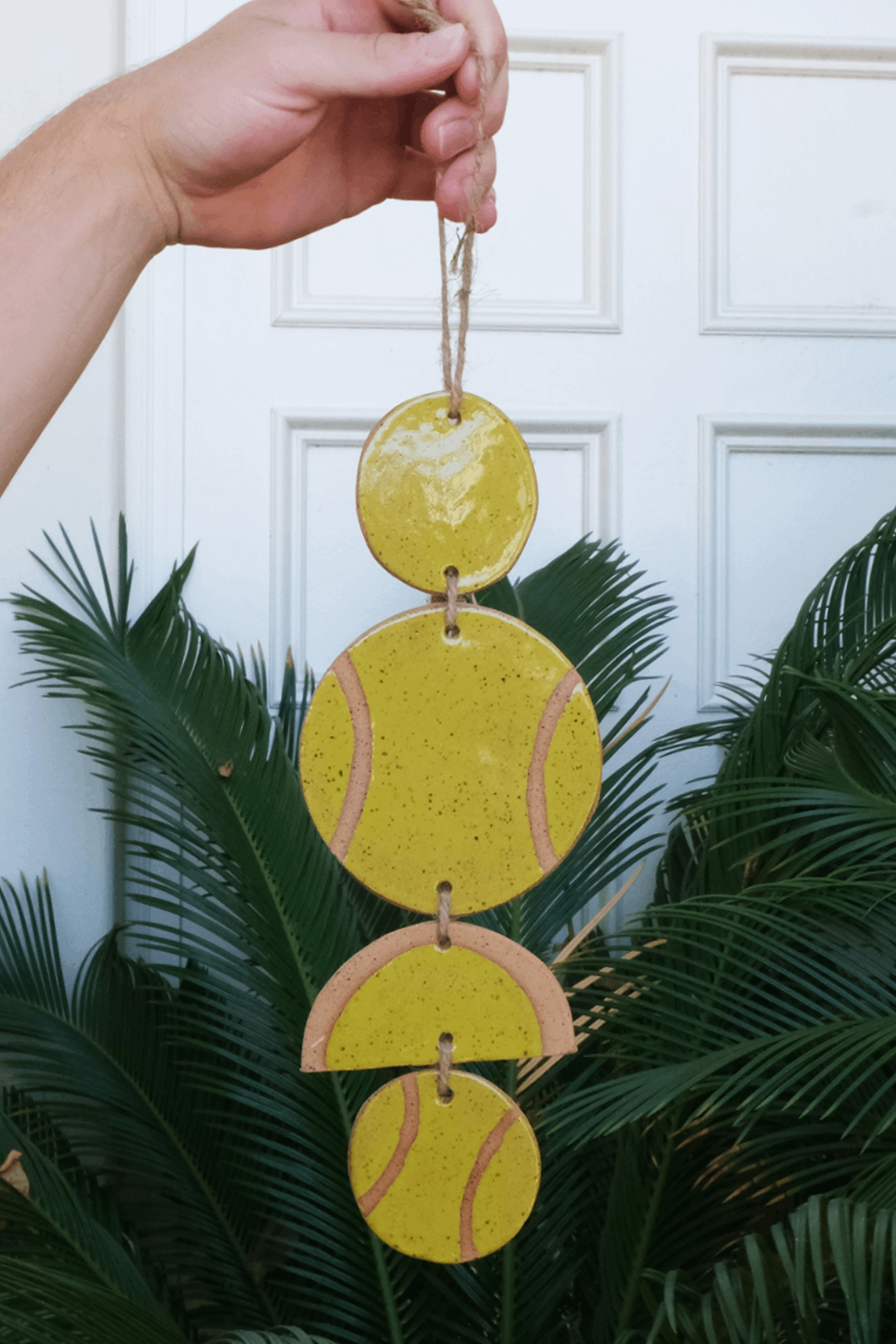 Tennis Ball Wall Hanging ceramic art - Ace the Moon Los Angeles California