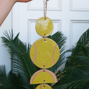 Tennis Ball Wall Hanging ceramic art - Ace the Moon Los Angeles California