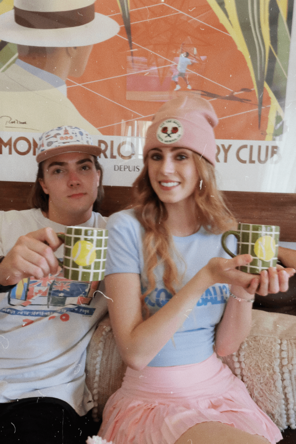The Tennis Courts Mug - Ceramic green, white and yellow sold by Ace the Moon Tennis brand Los Angeles