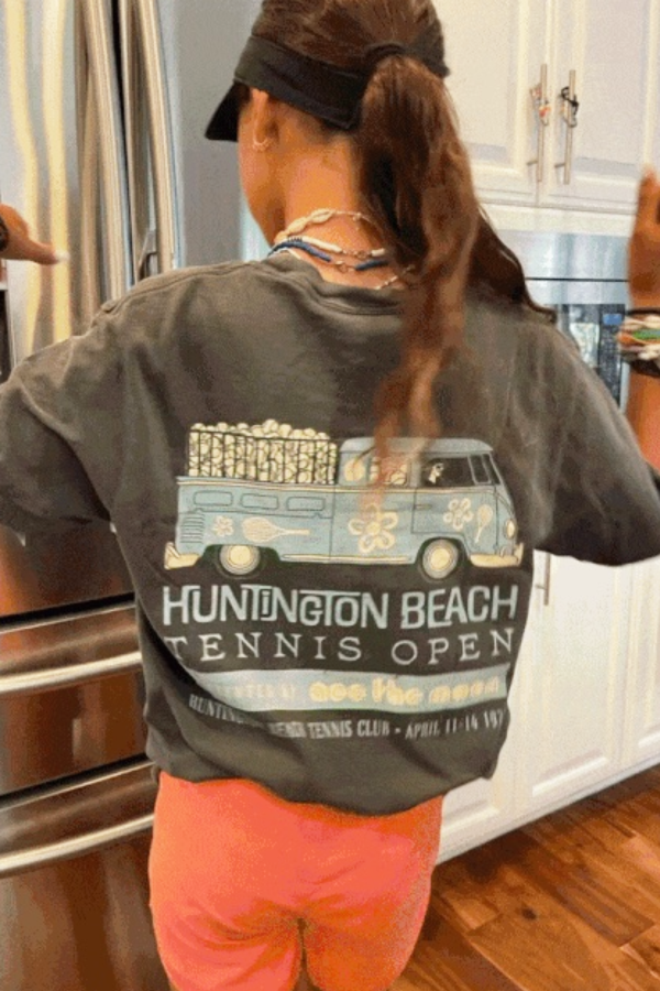 Huntington Beach Tennis Open Tee by Ace The Moon Premium Tennis brand Los Angeles