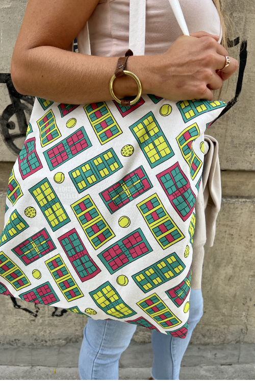 Get Me to the Courts Stat Tote Bag by Ace the Moon Tennis apparel brand