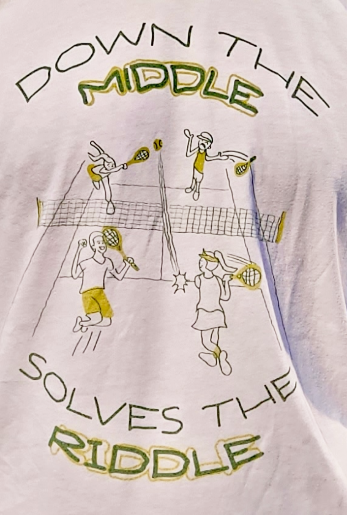 Down the Middle Solves the Riddle Tee