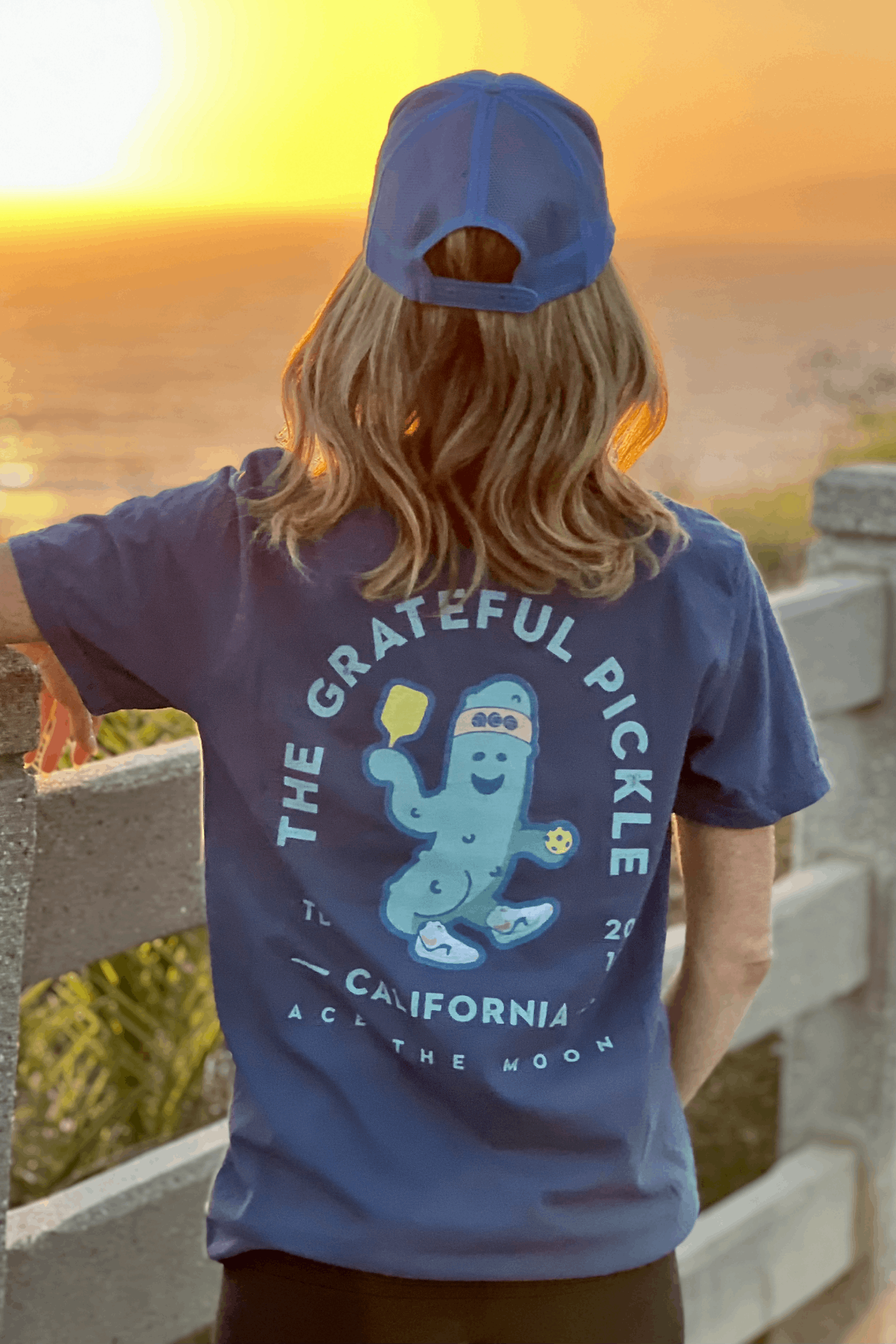 The Grateful Pickle Tee Shirt by Ace the Moon Pickleball and Tennis apparel brand Los Angeles