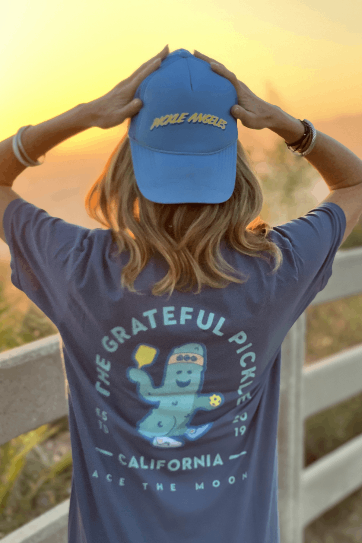 The Grateful Pickle Tee Shirt by Ace the Moon Pickleball and Tennis apparel brand Los Angeles