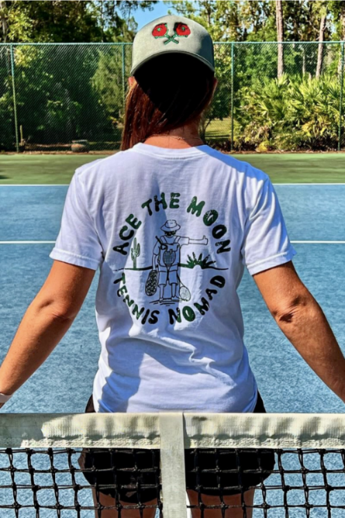 Tennis Nomad tee by Ace the Moon tennis and pickleball apparel brand