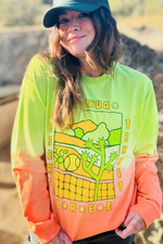 Joshua Tree Desert Dyed Long Sleeve Tennis tee by Ace the Moon Tennis and Pickleball apparel brand